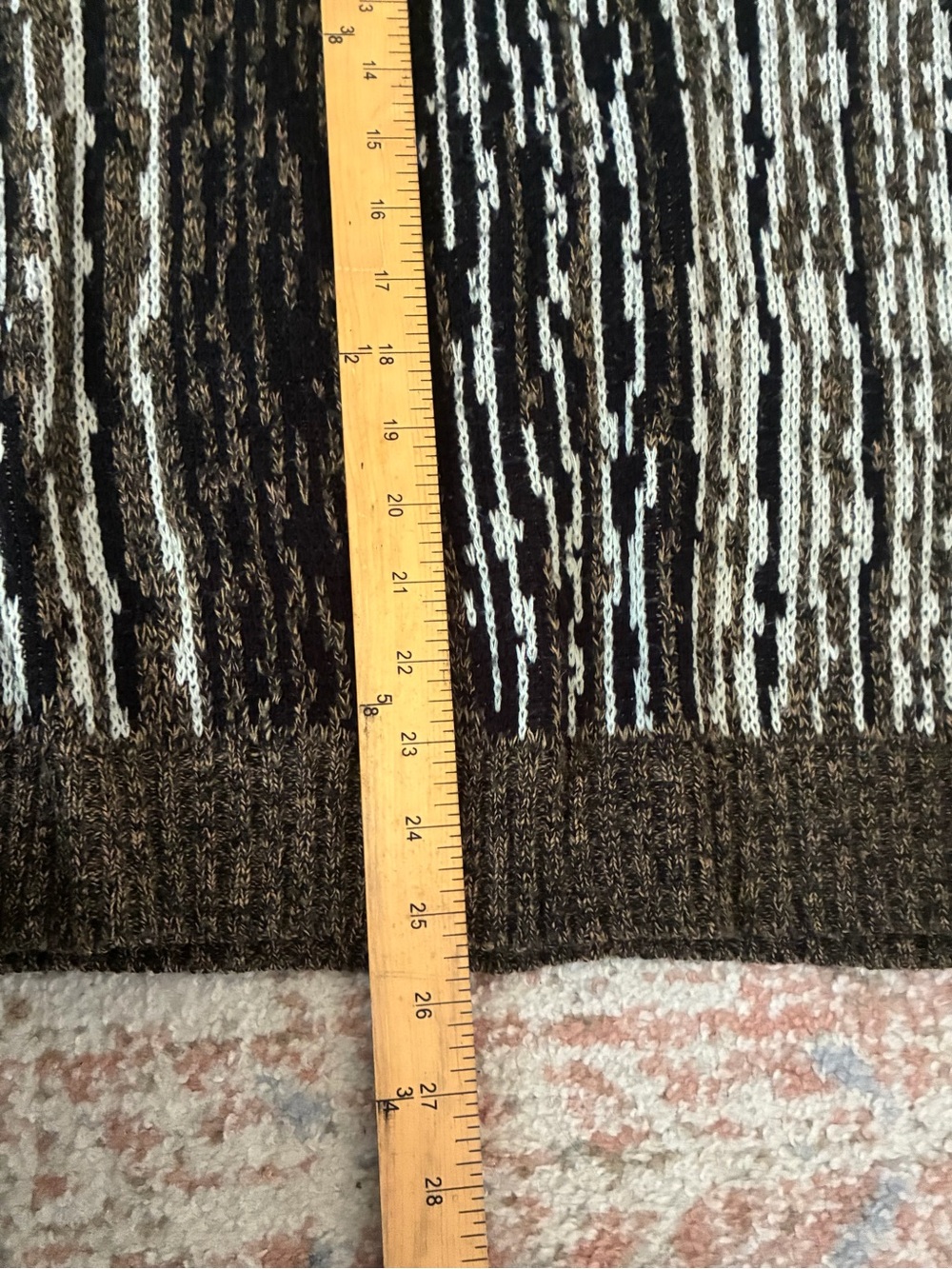 Eric Rhodes Vintage Men's Textured Knit Sweater Brown Cream Geometric Size L - Picture 5 of 8